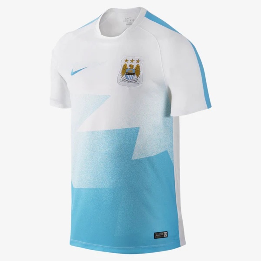 NIKE AUTHENTIC MANCHESTER CITY FLASH PRE MATCH TRAINING JERSEY - SIZE LARGE